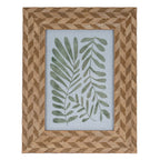 Carved Herringbone Brown Chevron 5X7 Wooden Picture Frame Product Image