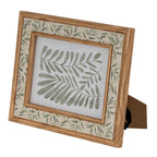 Floral Fabric Green and Brown 5X7 Wooden Picture Frame