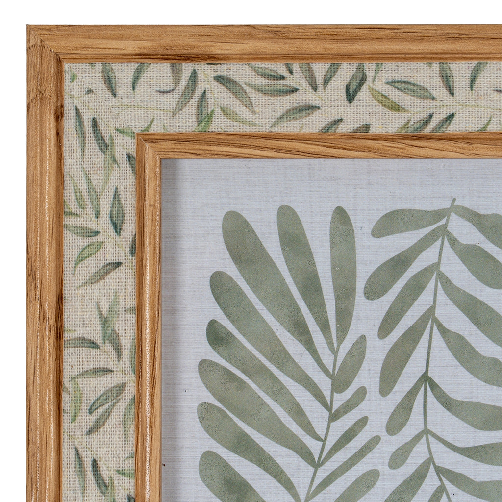 Floral Fabric Green and Brown 5X7 Wooden Picture Frame