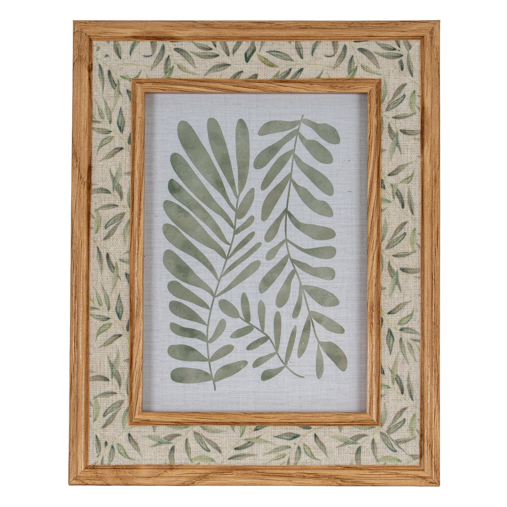 Floral Fabric Green and Brown 5X7 Wooden Picture Frame Product Image
