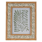 Floral Fabric Green and Brown 5X7 Wooden Picture Frame Product Image