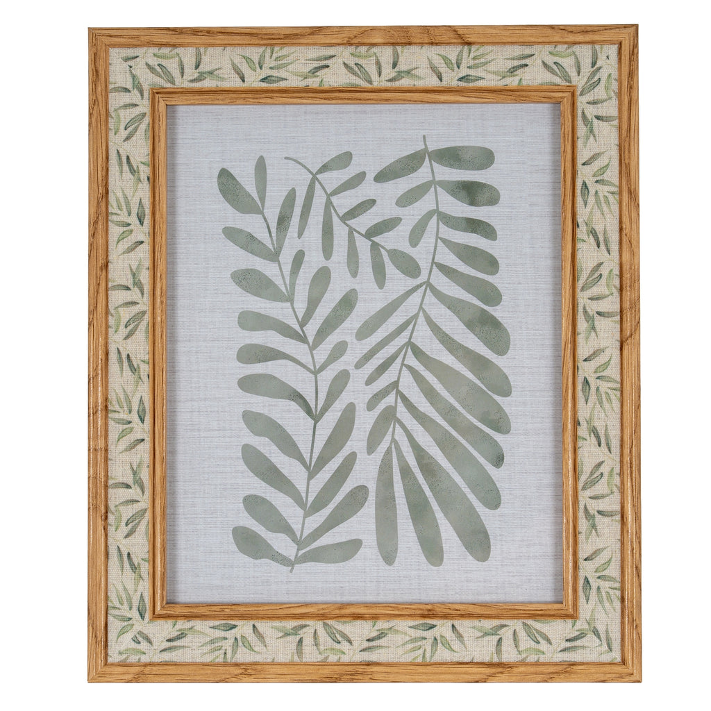 Floral Fabric Green and Brown 8X10 Wooden Picture Frame Product Image