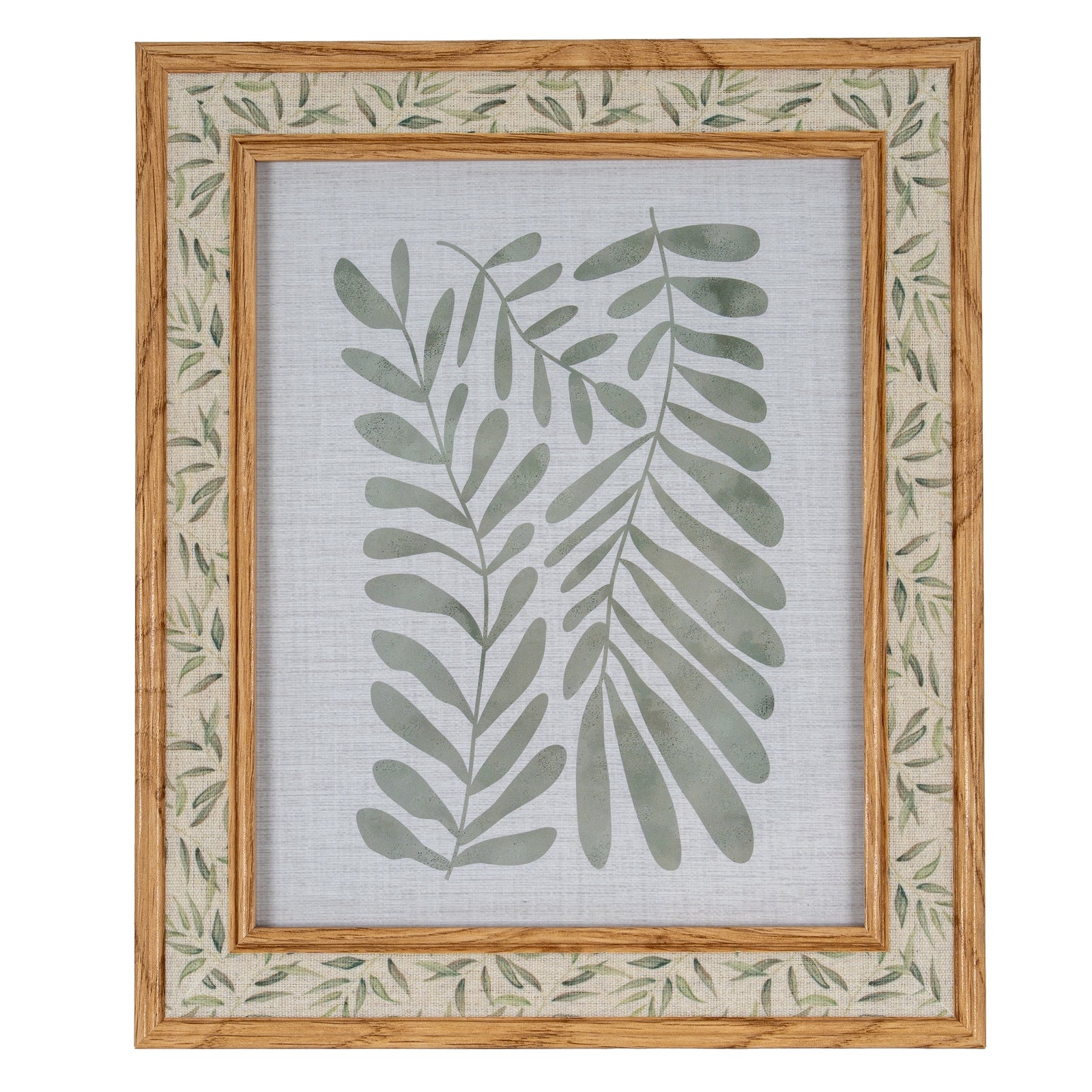 Floral Fabric Green and Brown 8X10 Wooden Picture Frame Product Image