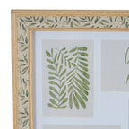 Floral Fabric Green and Brown Wooden Picture Multiframe