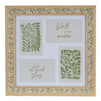 Floral Fabric Green and Brown Wooden Picture Multiframe Product Image
