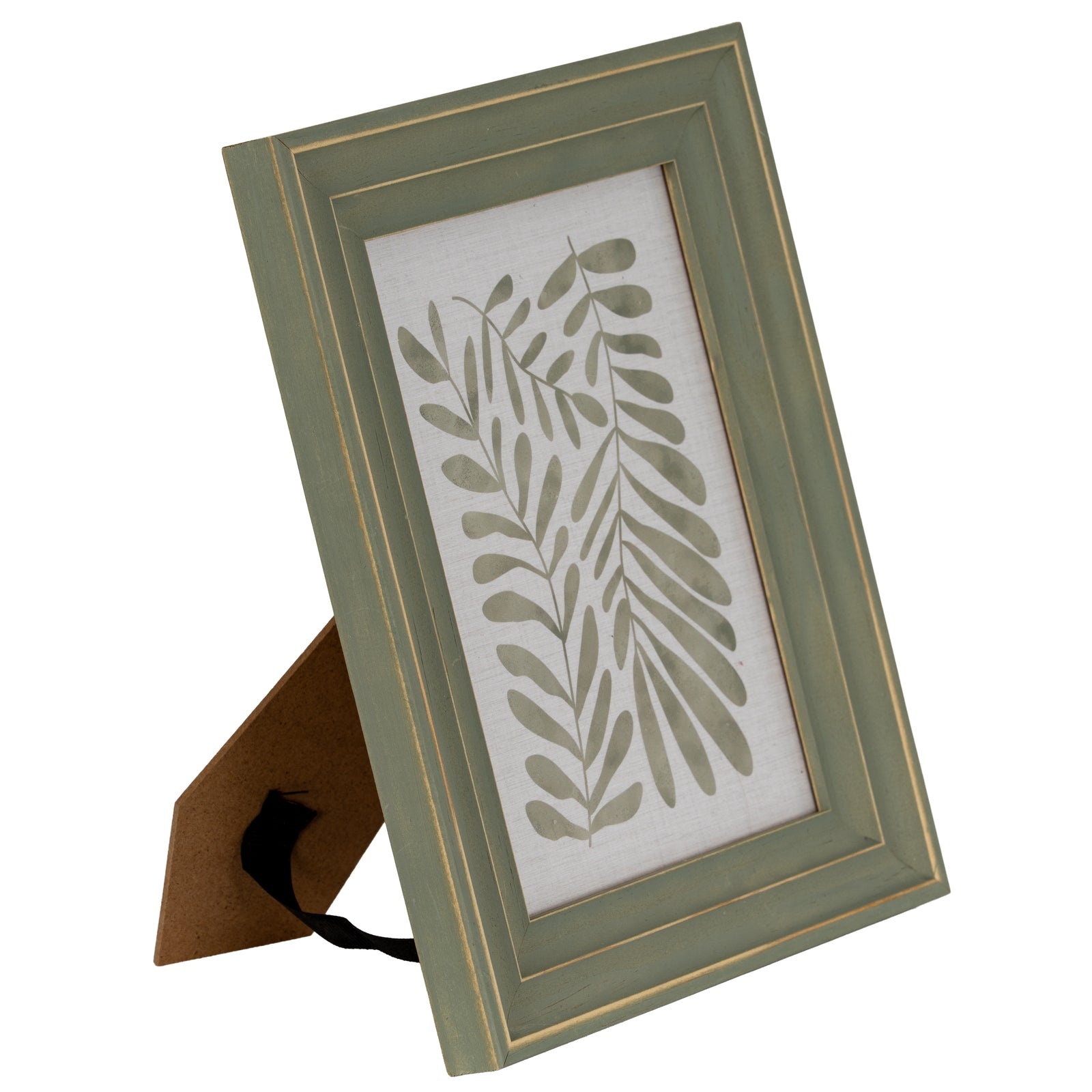 Verdant Modern Green and Gold 4X6 Wooden Picture Frame