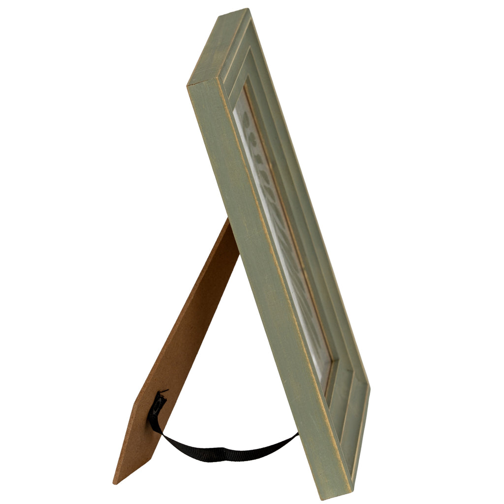 Verdant Modern Green and Gold 4X6 Wooden Picture Frame