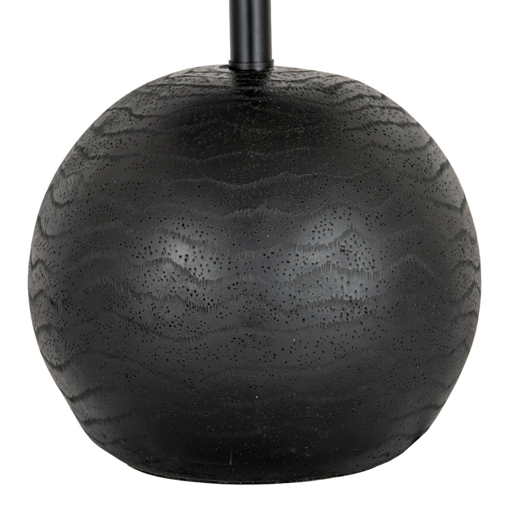 Forge Black Cannon Table Lamp With Hessian Shade – view 3