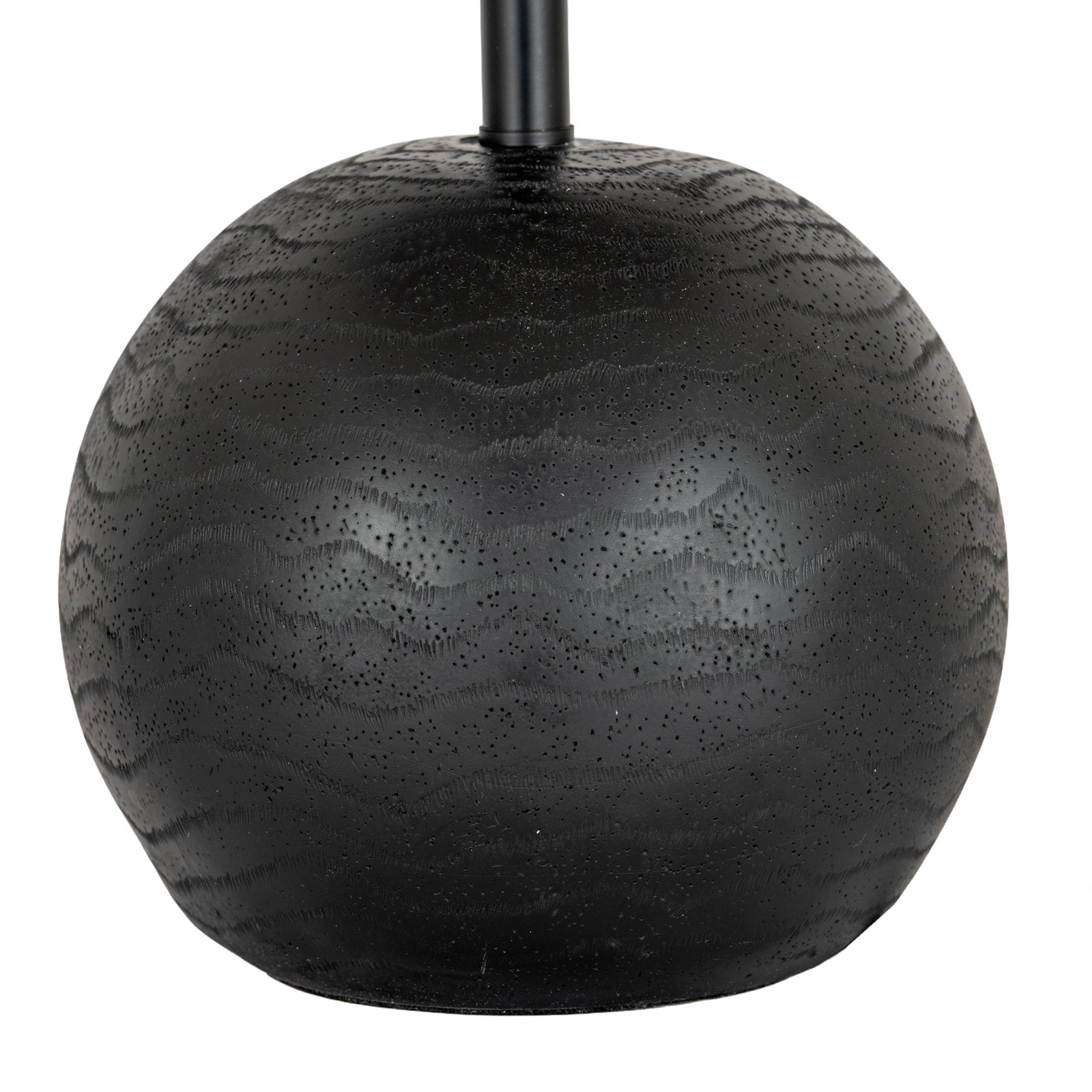 Forge Black Cannon Table Lamp With Hessian Shade – view 3
