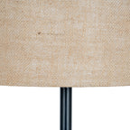 Forge Black Cannon Table Lamp With Hessian Shade – view 4