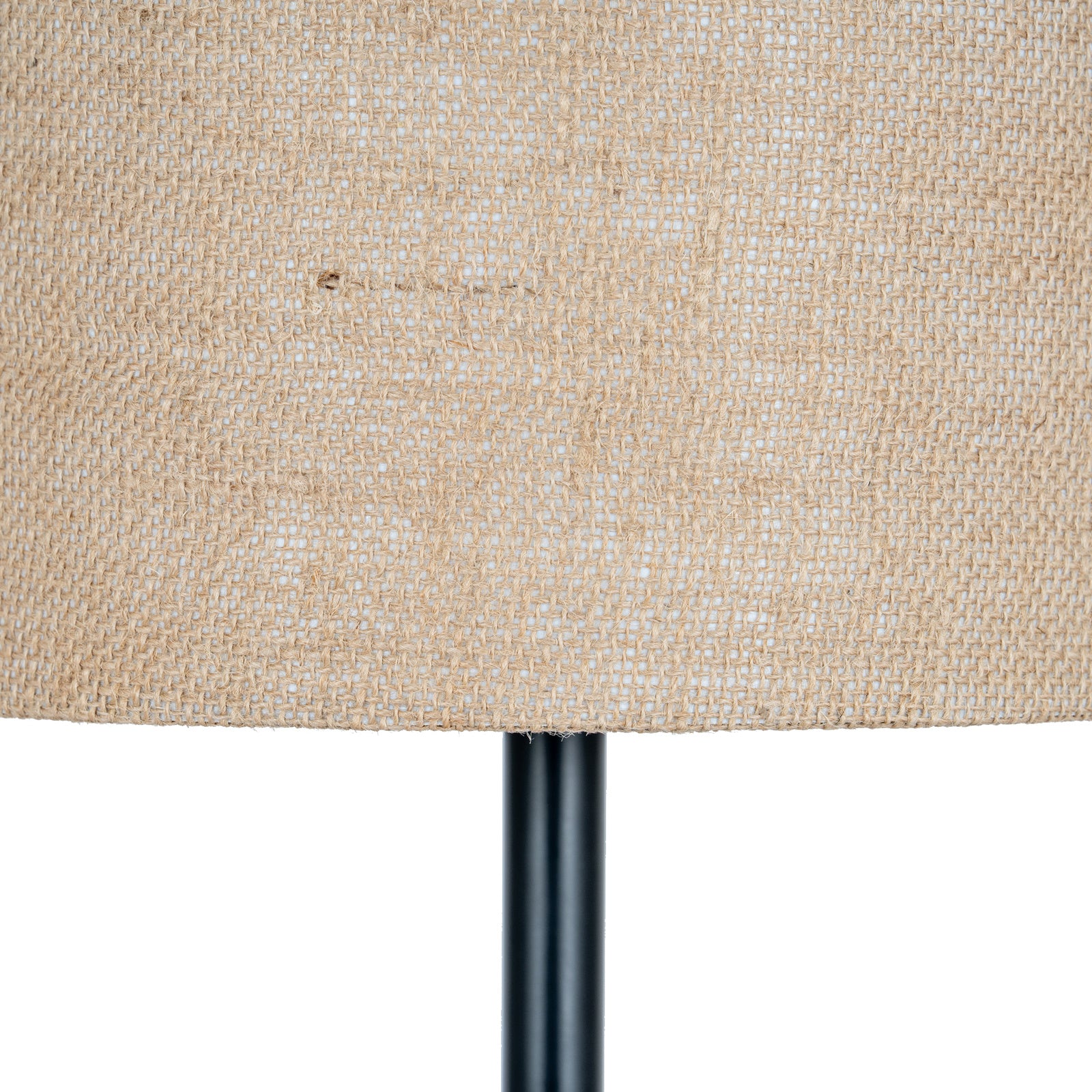 Forge Black Cannon Table Lamp With Hessian Shade – view 4