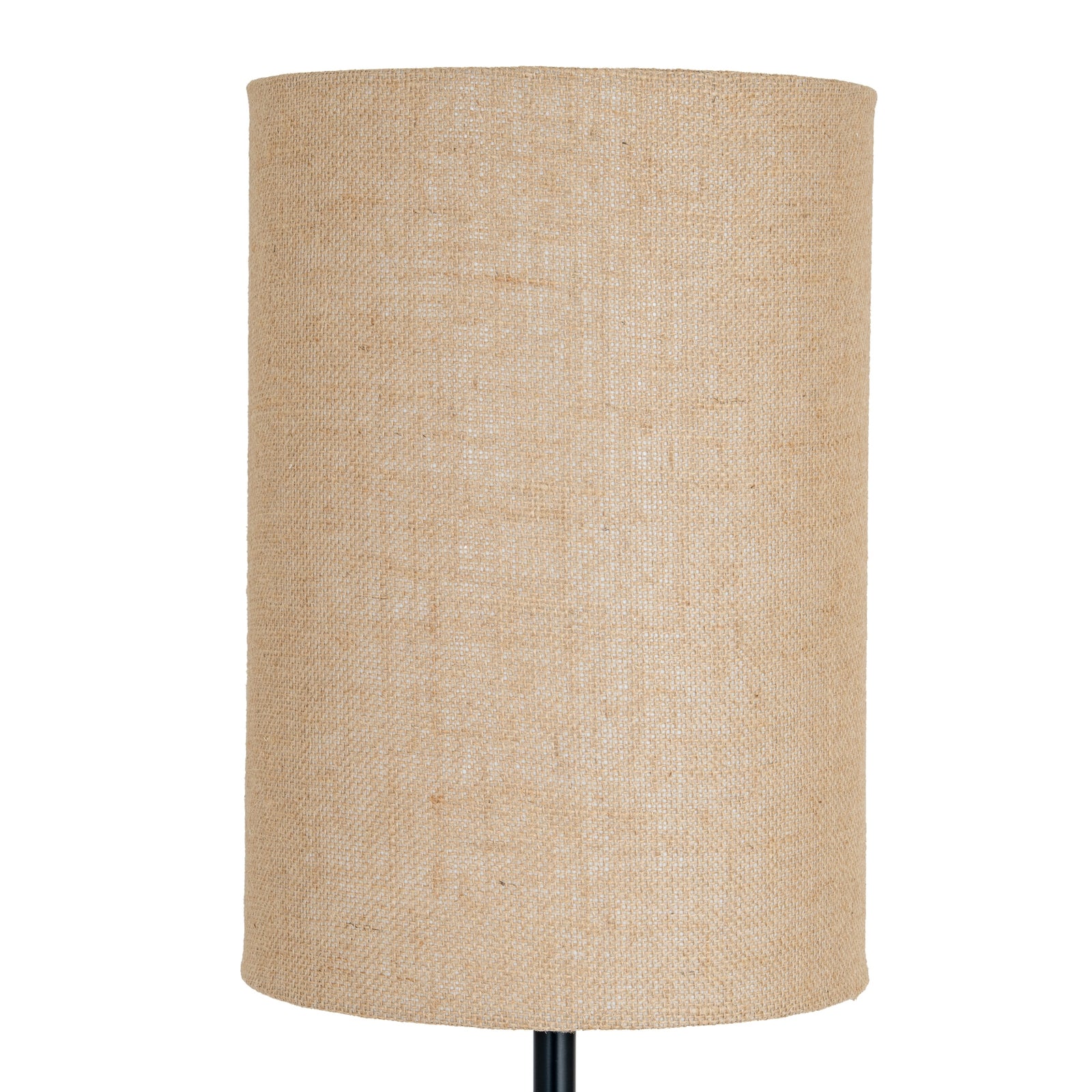 Forge Black Cannon Floor Lamp With Hessian Shade – view 3