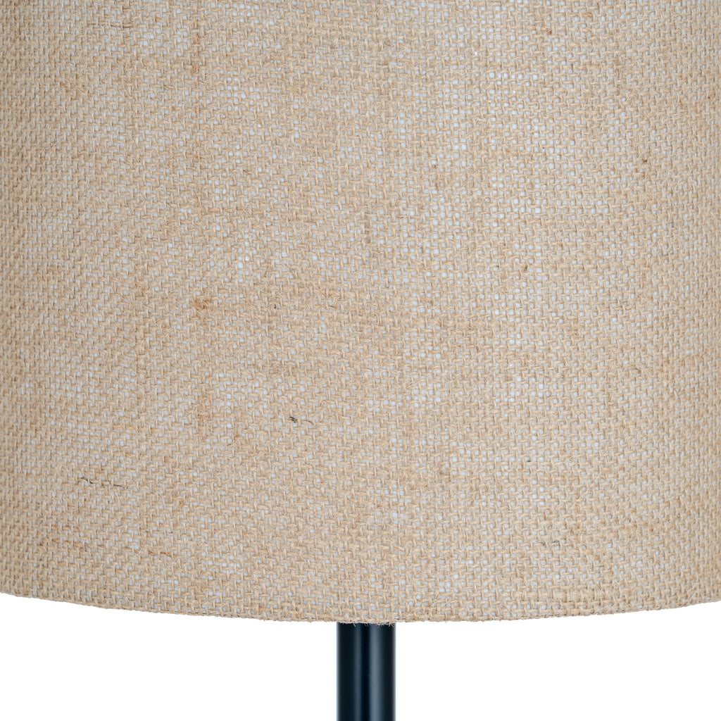 Forge Black Cannon Floor Lamp With Hessian Shade – view 4