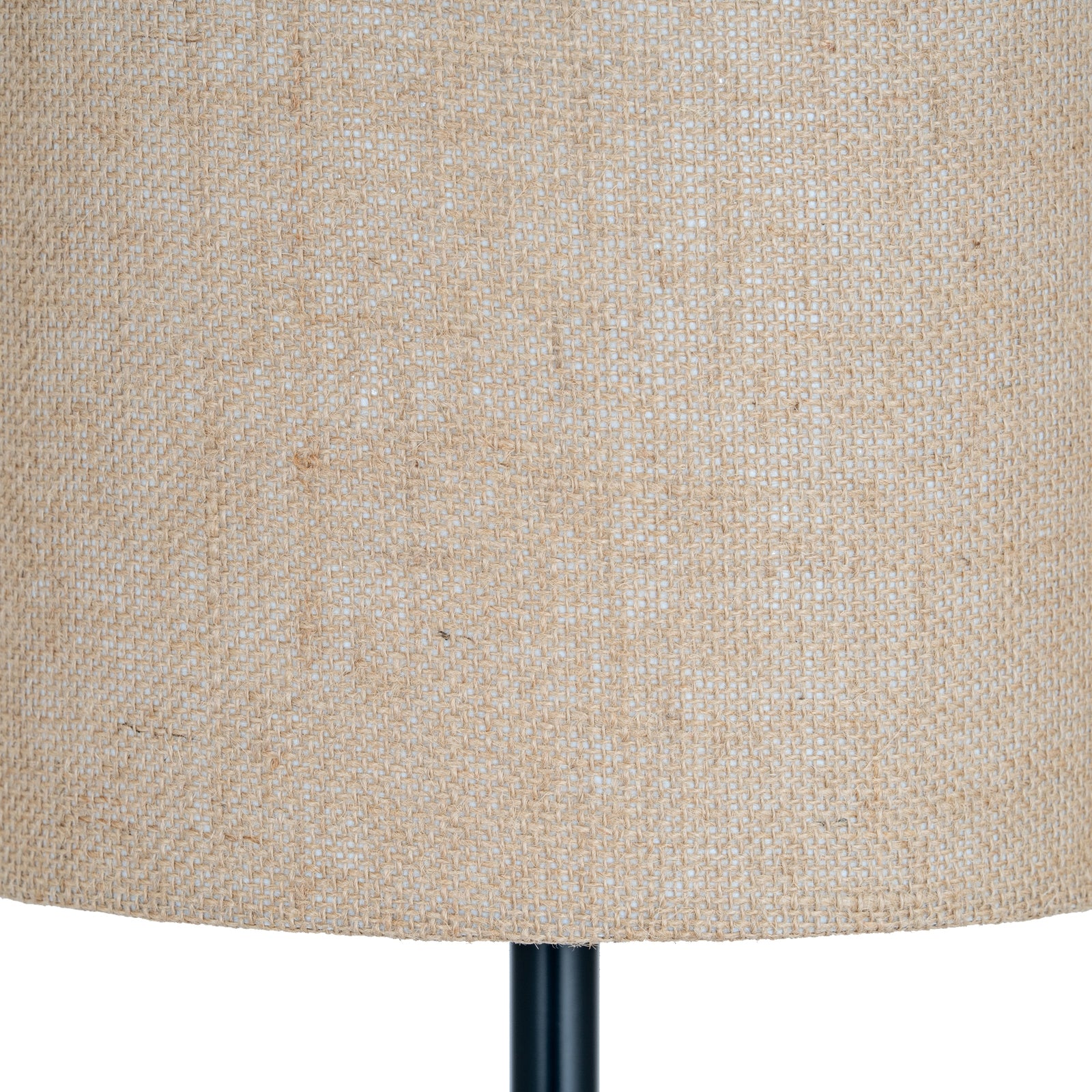 Forge Black Cannon Floor Lamp With Hessian Shade – view 4