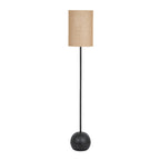 Forge Black Cannon Floor Lamp With Hessian Shade – product view