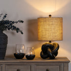 Knot Metal Knot Table Lamp With Hessian Shade
