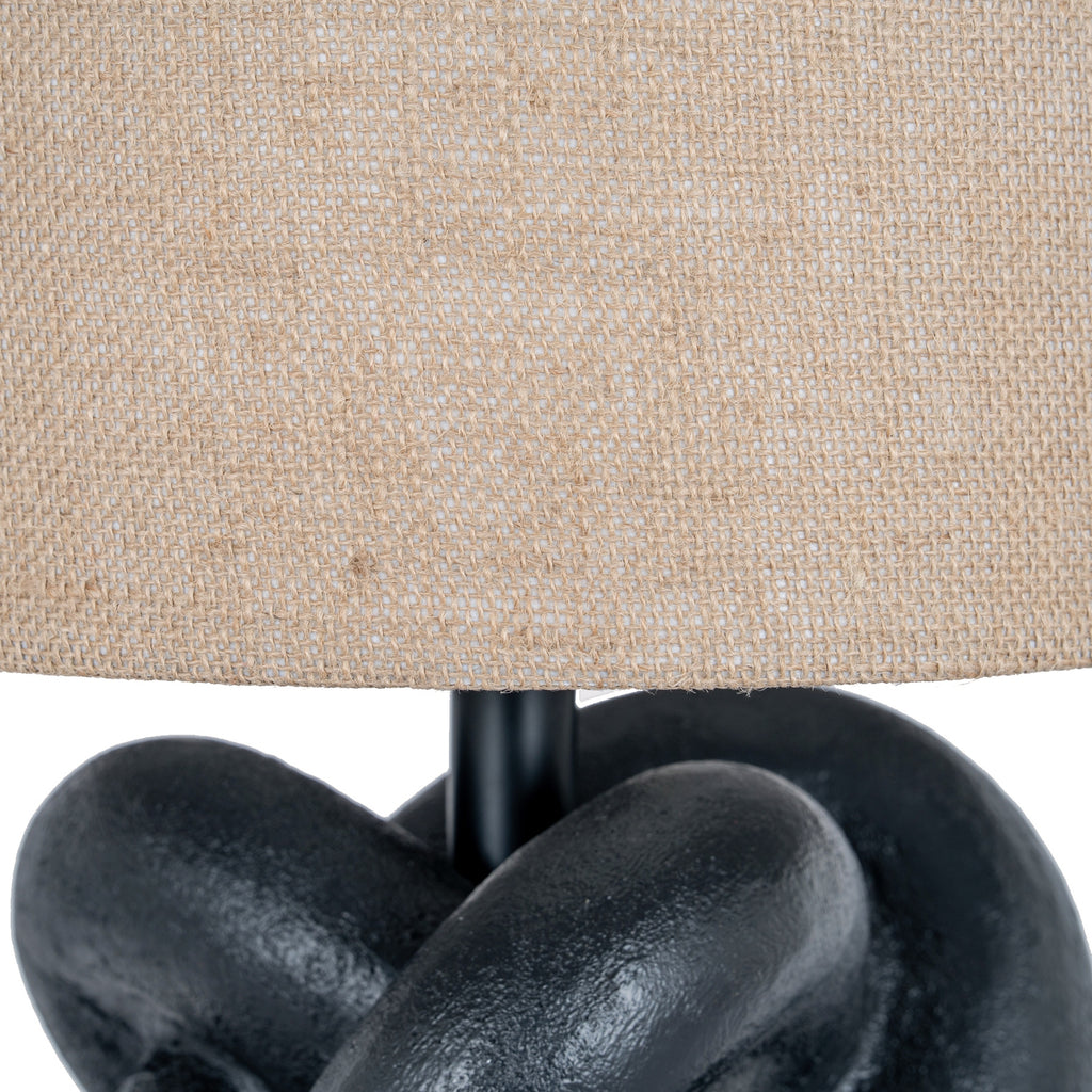 Knot Metal Knot Table Lamp With Hessian Shade