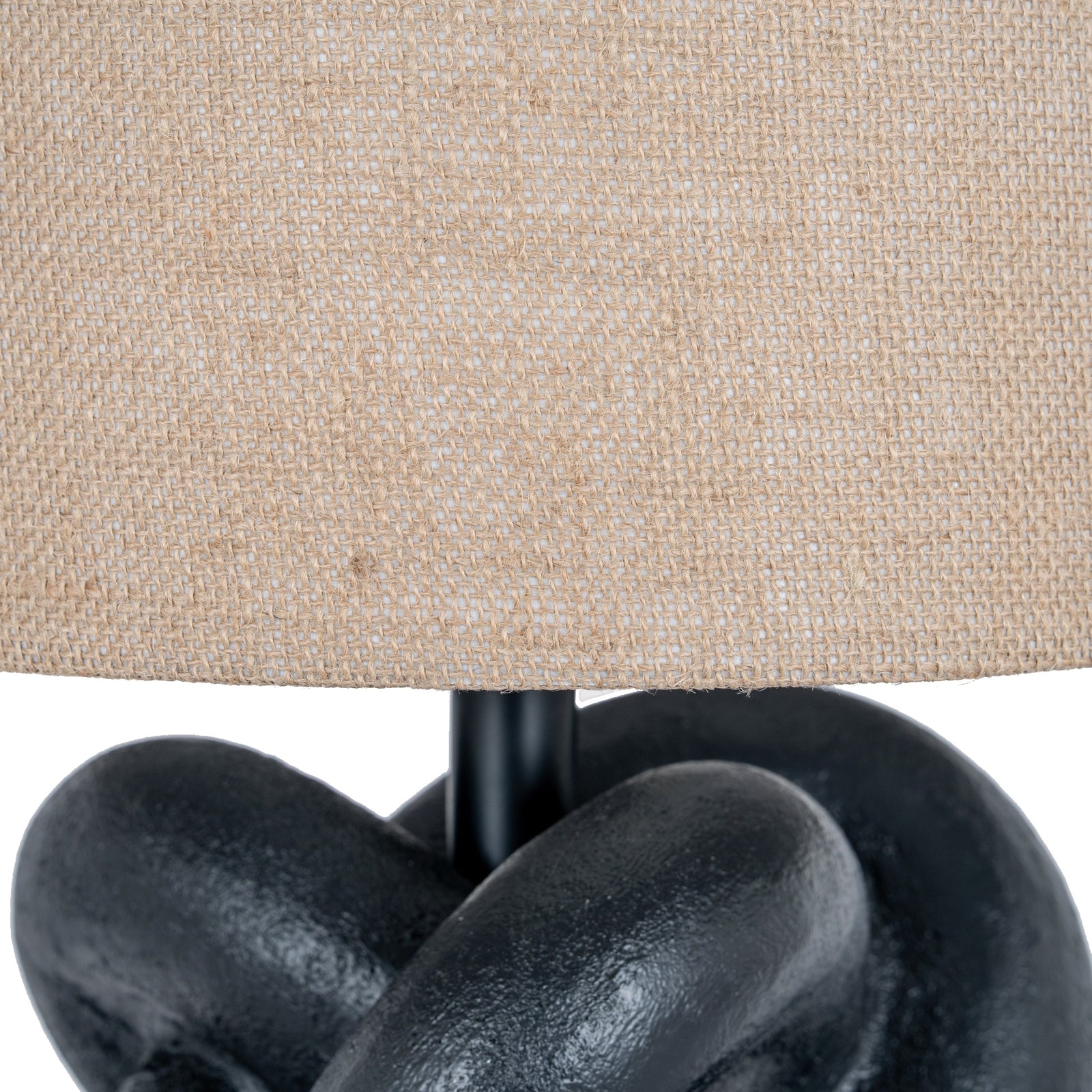 Knot Metal Knot Table Lamp With Hessian Shade