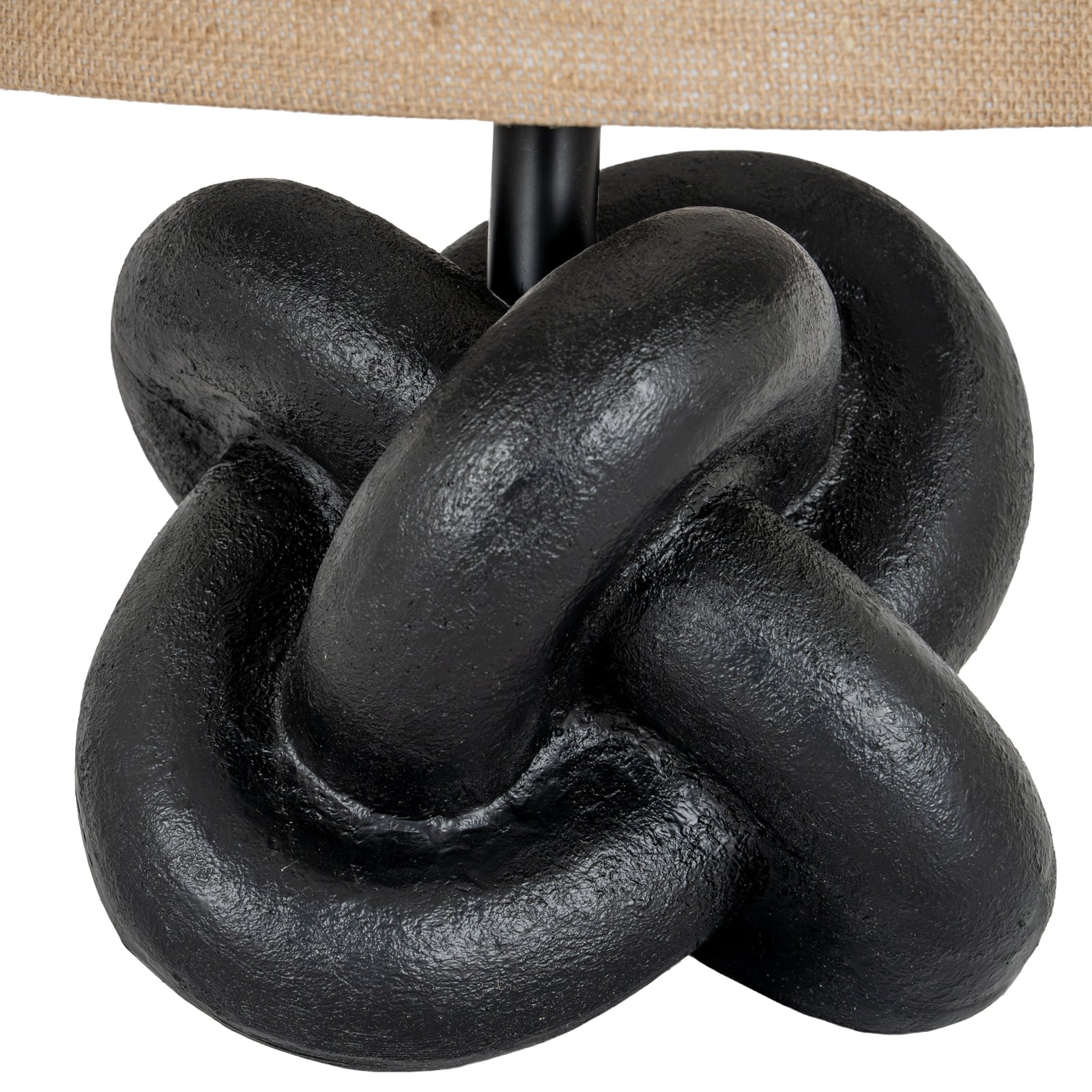 Knot Metal Knot Table Lamp With Hessian Shade