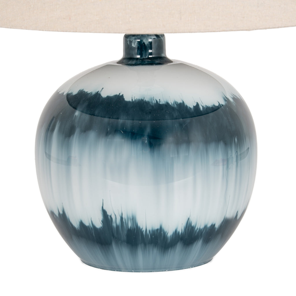 Ocean Blue Squat Glass Table Lamp – view 4
