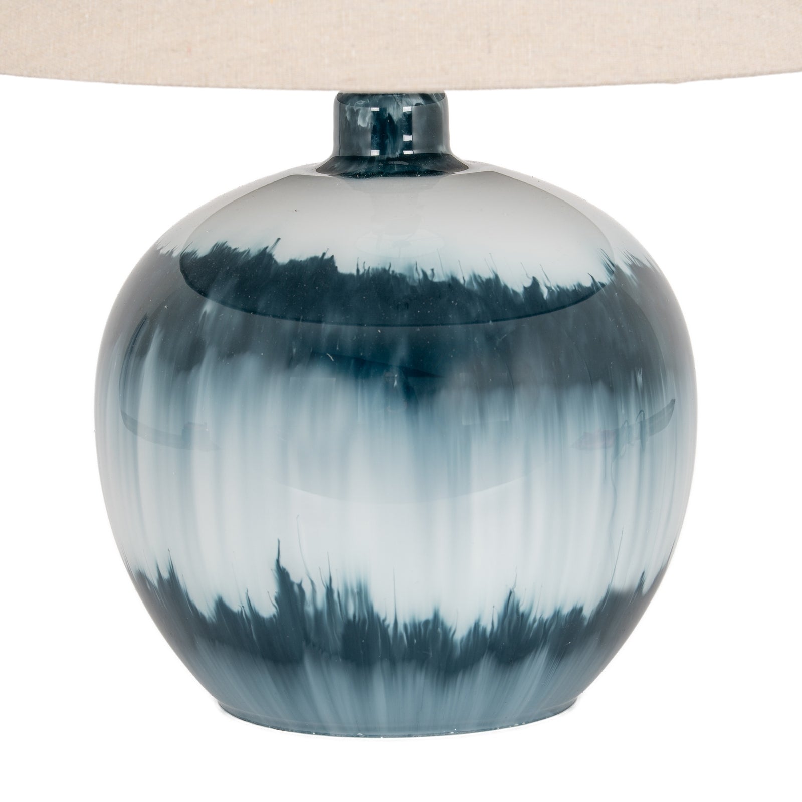 Ocean Blue Squat Glass Table Lamp – view 4