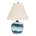 Ocean Blue Squat Glass Table Lamp