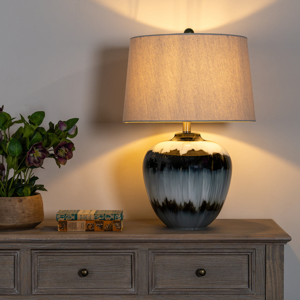 Nocturne Shadows Table Lamp With Linen Shade – product view