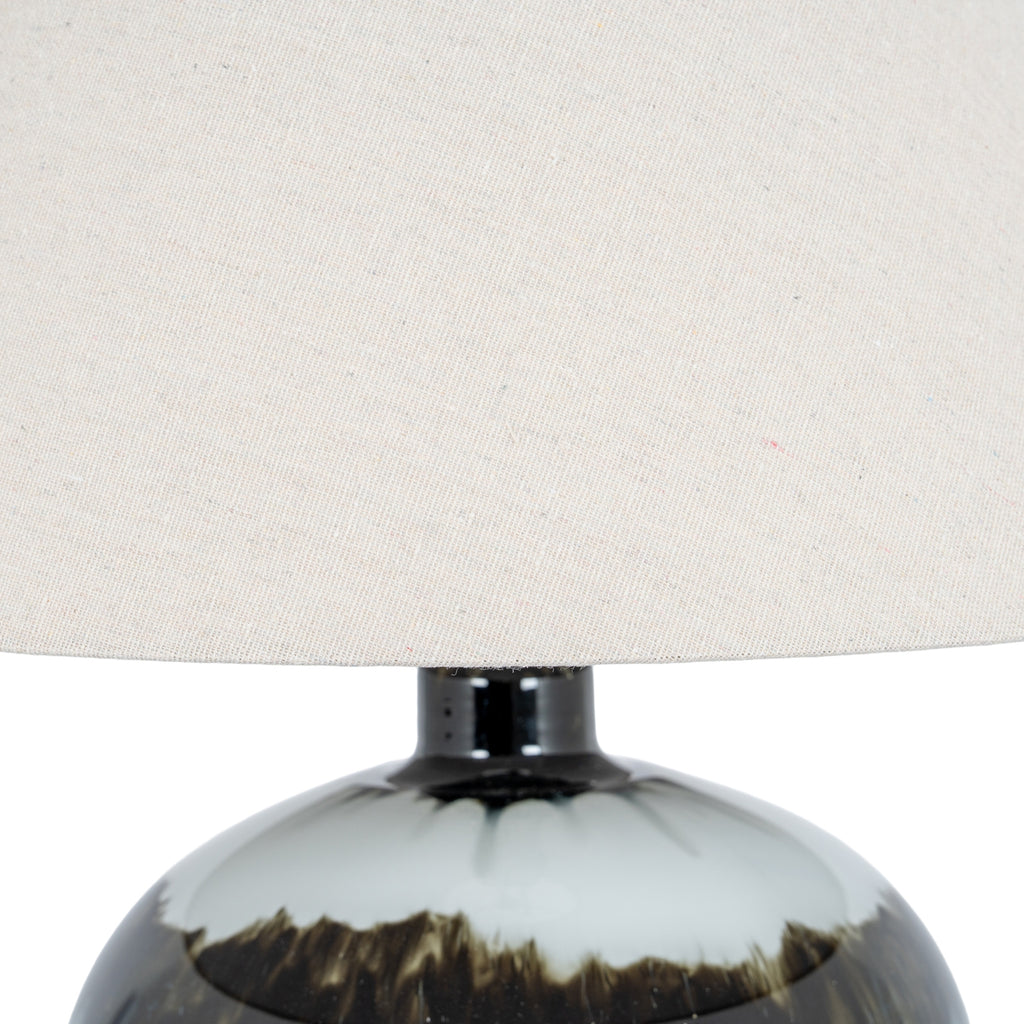Nocturne Shadows Squat Table Lamp With Linen Shade – view 3