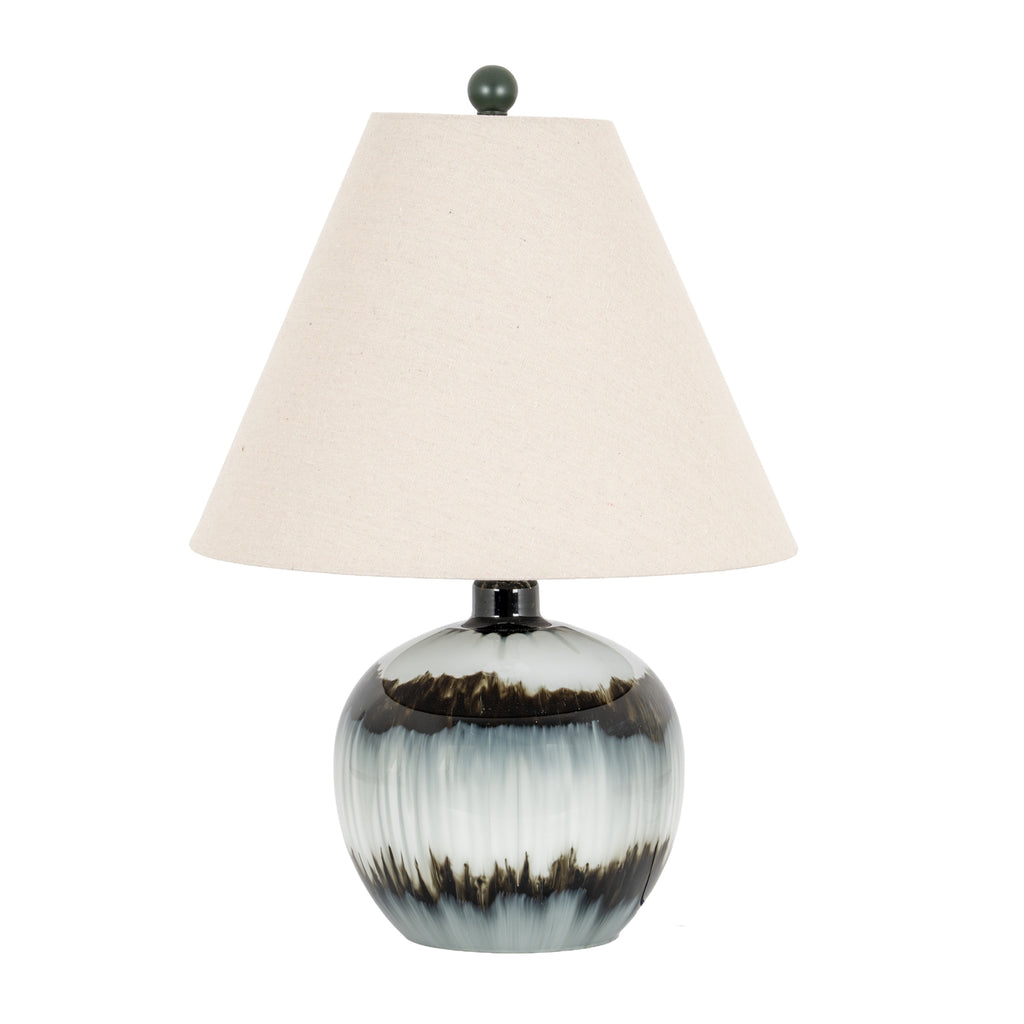 Nocturne Shadows Squat Table Lamp With Linen Shade – product view
