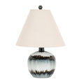 Nocturne Shadows Squat Table Lamp With Linen Shade – product view