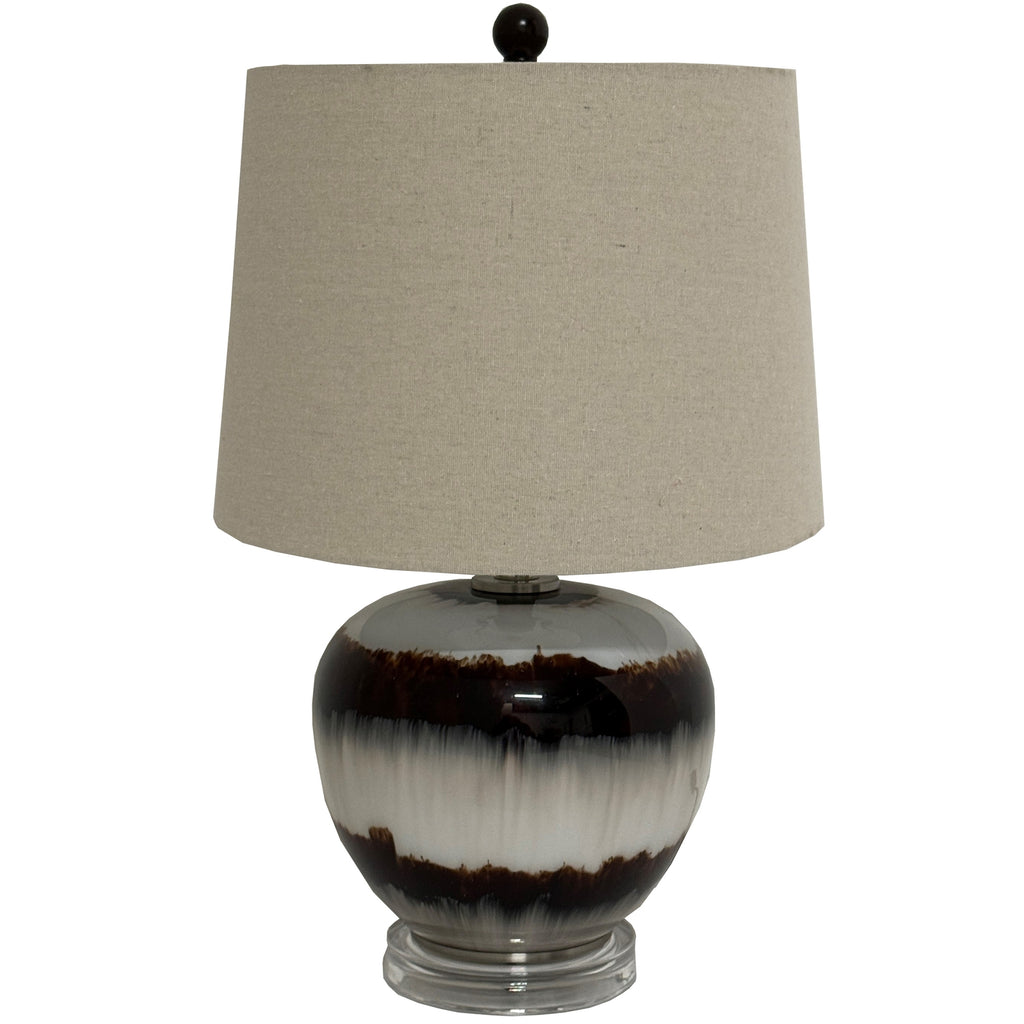 Umberlight Shadows Squat Table Lamp With Linen Shade – product view