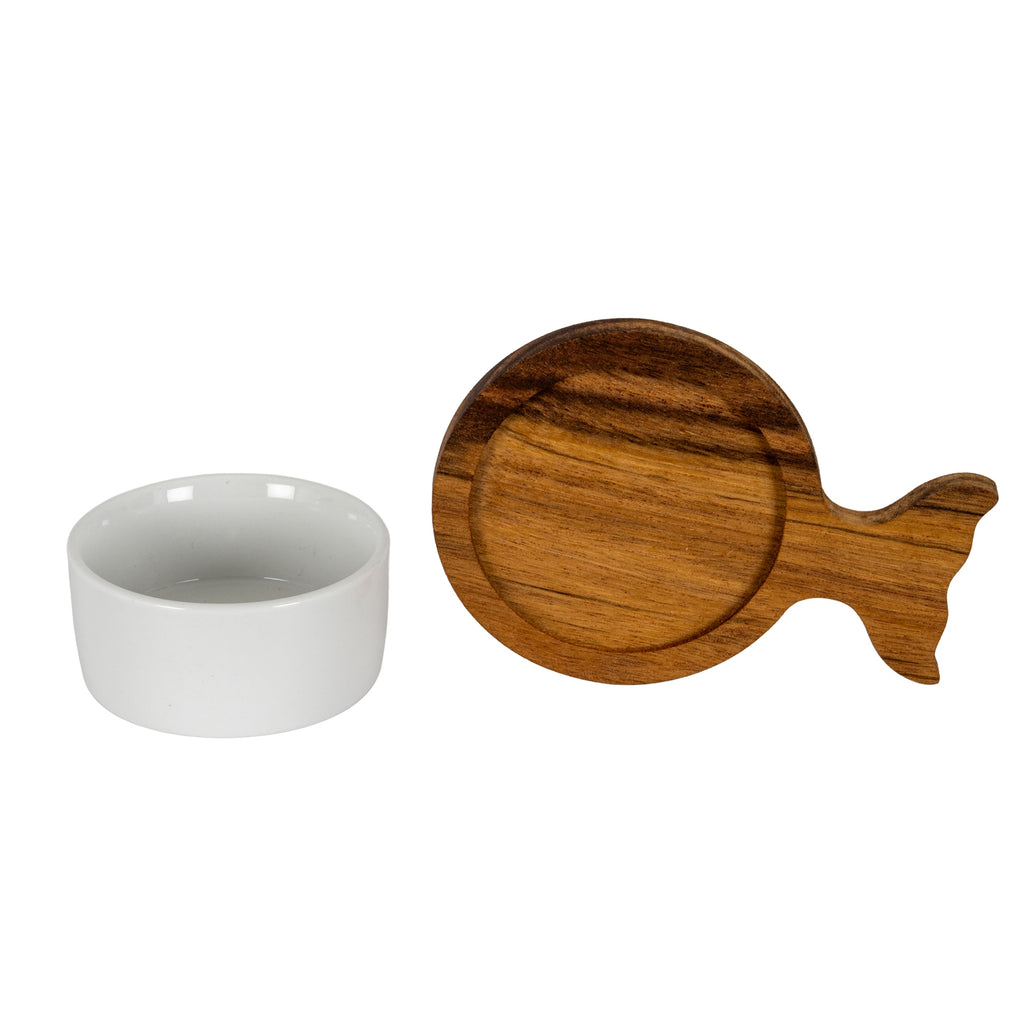 Four Acacia Fishtail Serving Boards & Bowls – view 4