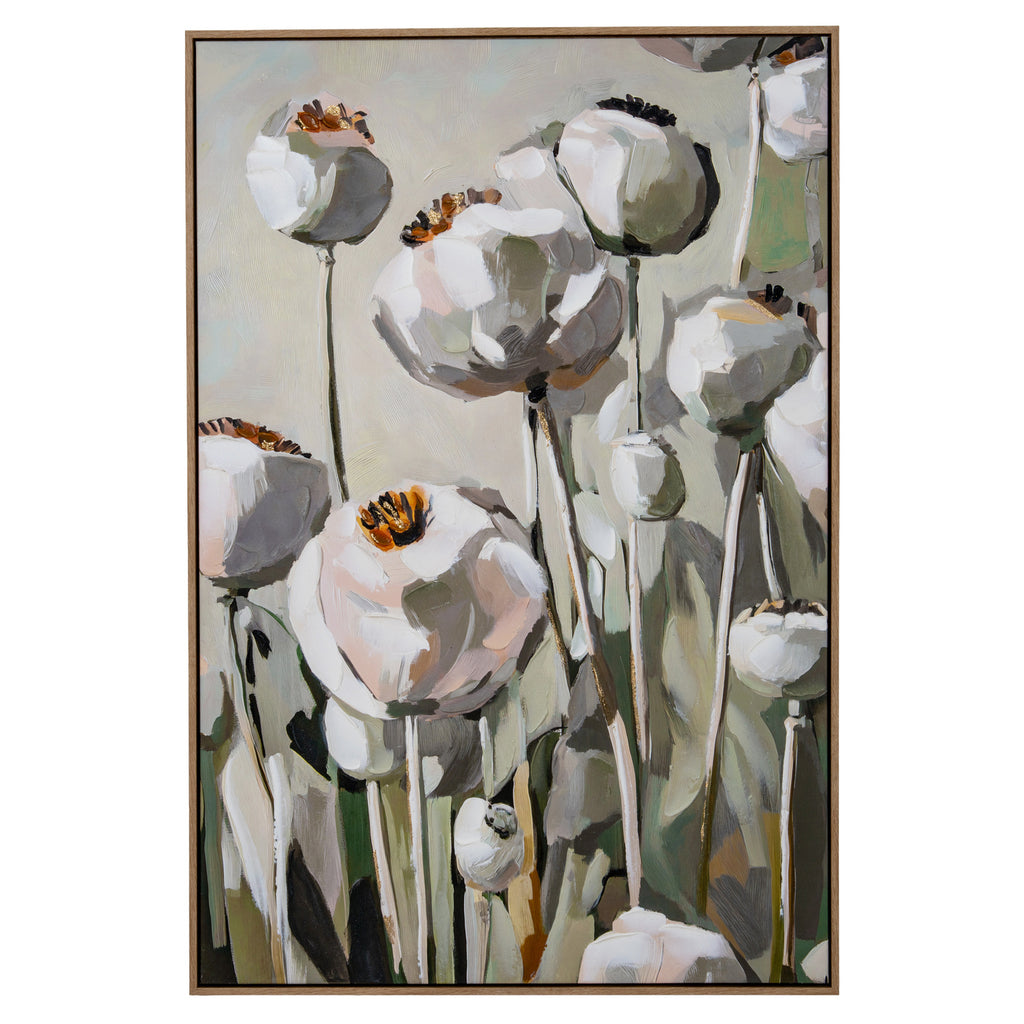 Poppy Heads Hand Painted Canvas in Frame – view 2