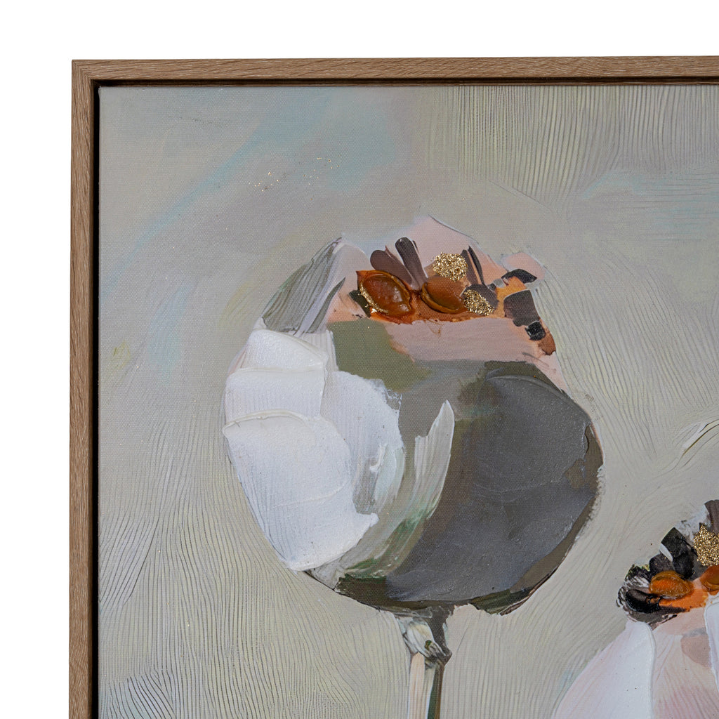 Poppy Heads Hand Painted Canvas in Frame – view 3