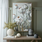 Poppy Heads Hand Painted Canvas in Frame – product view