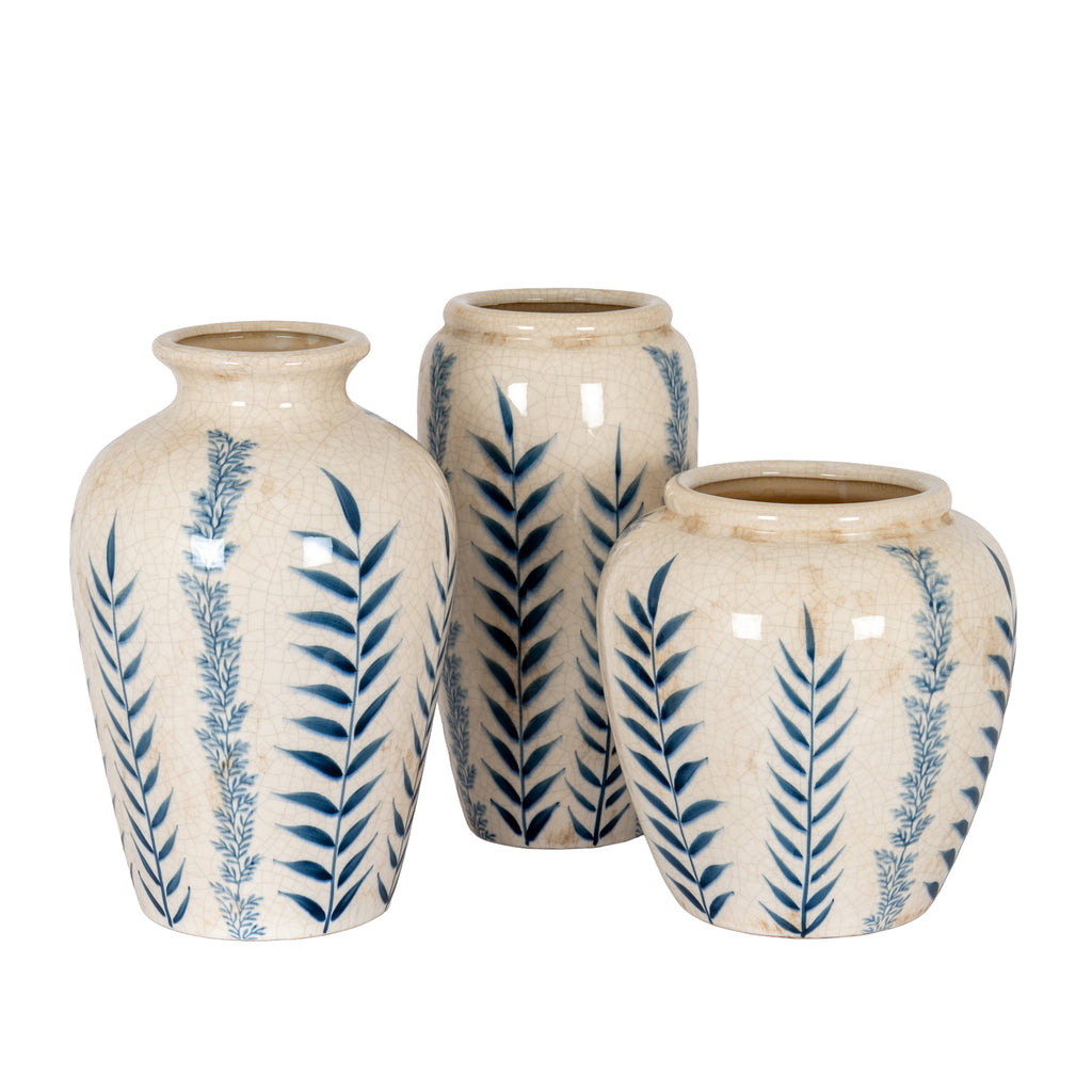 Indigo Inkleaf Small Ceramic Vase