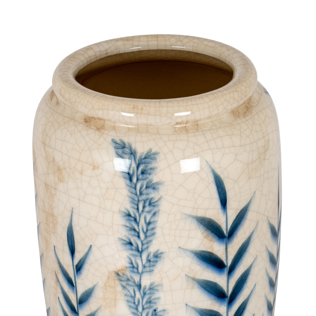 Indigo Inkleaf Large Ceramic Tall Vase