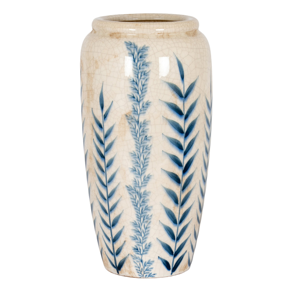 Indigo Inkleaf Large Ceramic Tall Vase Product Image