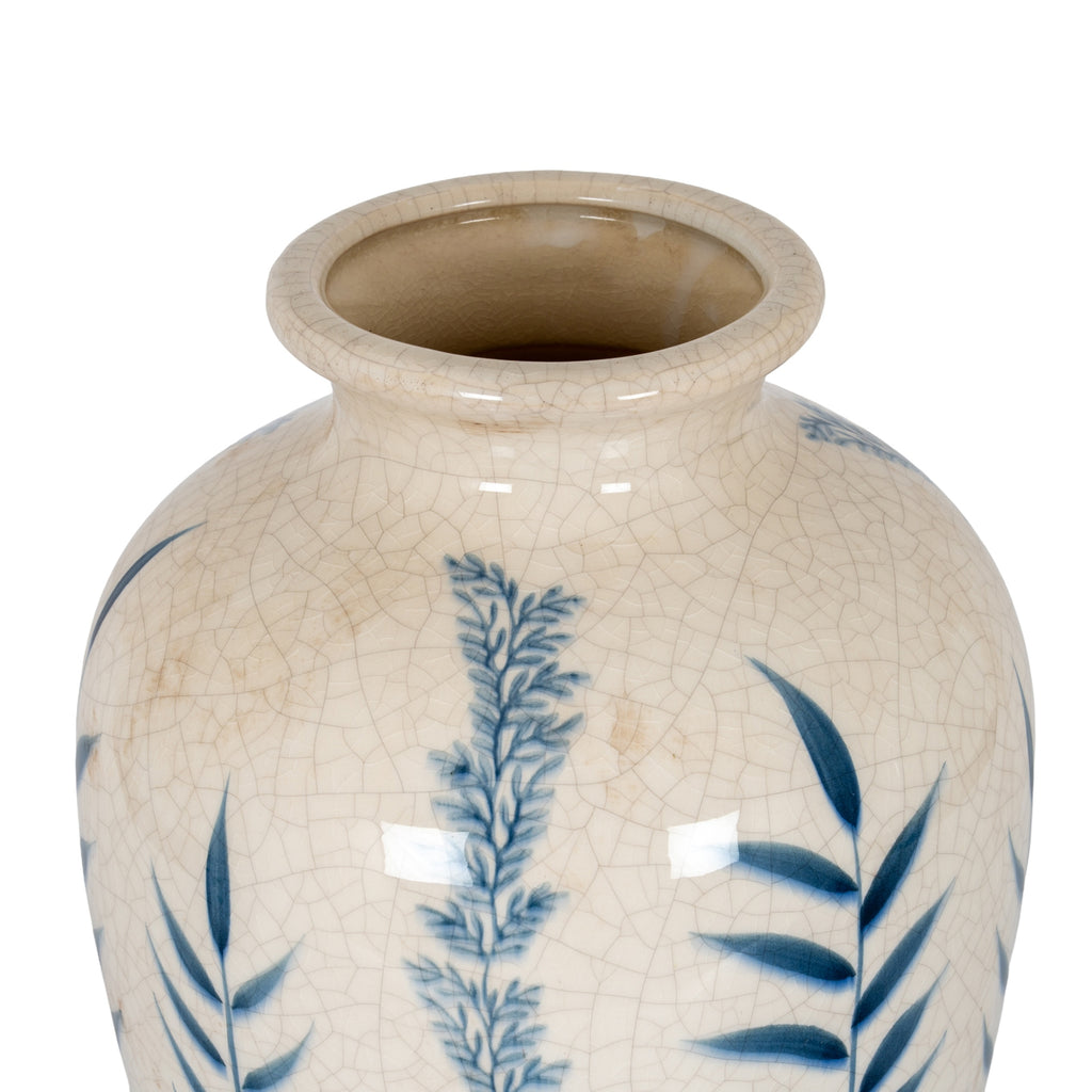 Indigo Inkleaf Ceramic Vase