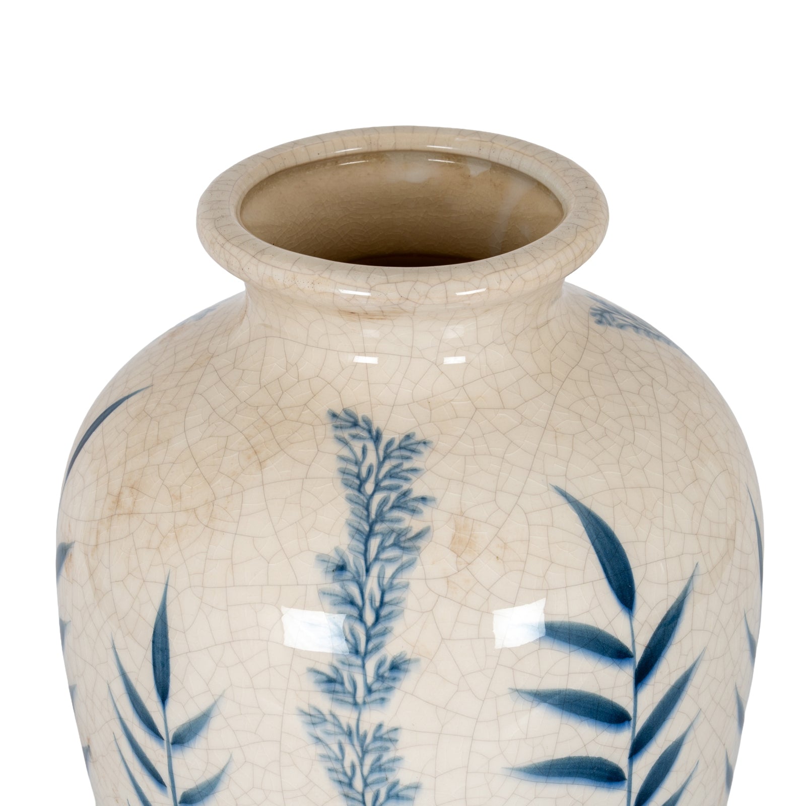 Indigo Inkleaf Ceramic Vase