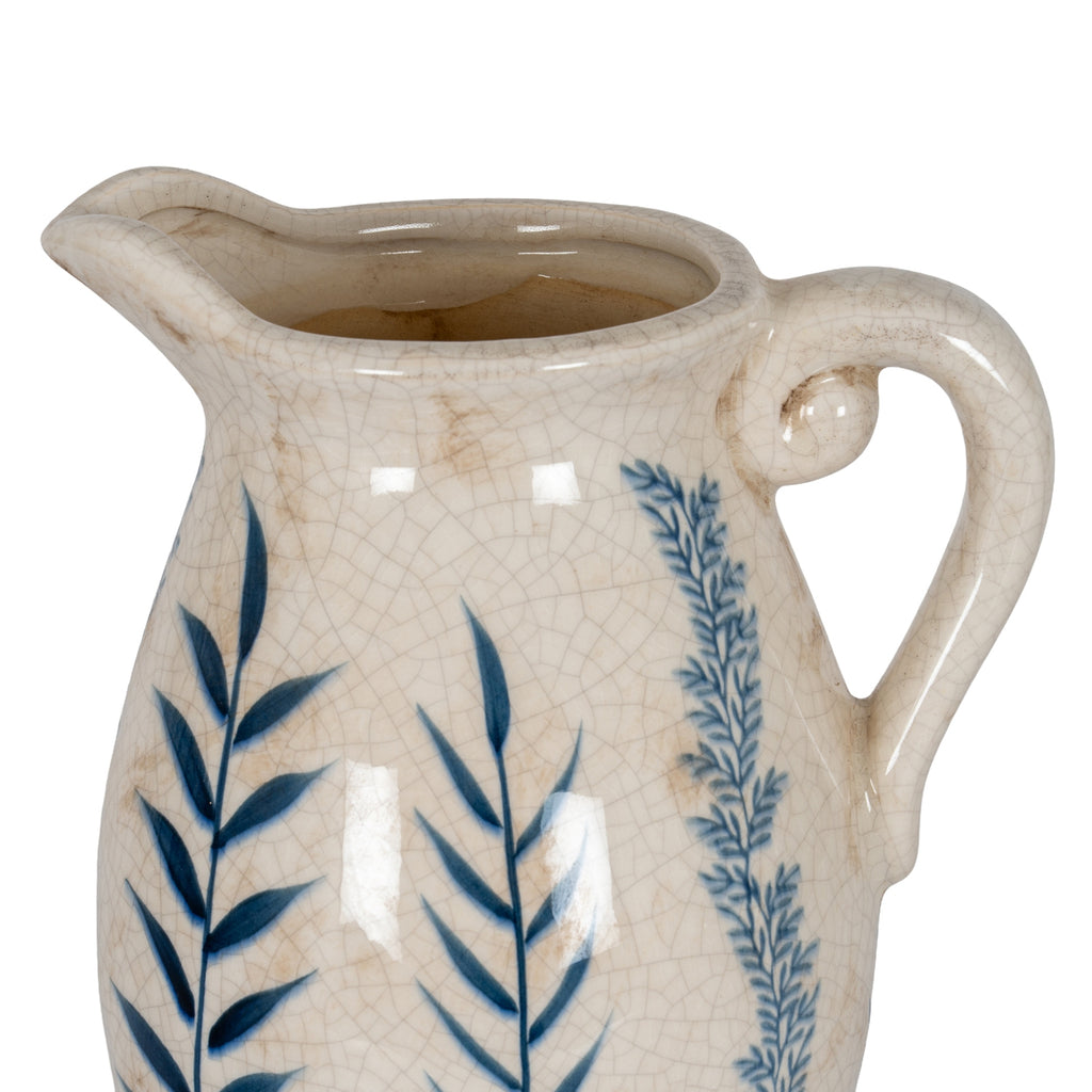 Indigo Inkleaf Large Ceramic Jug Vase