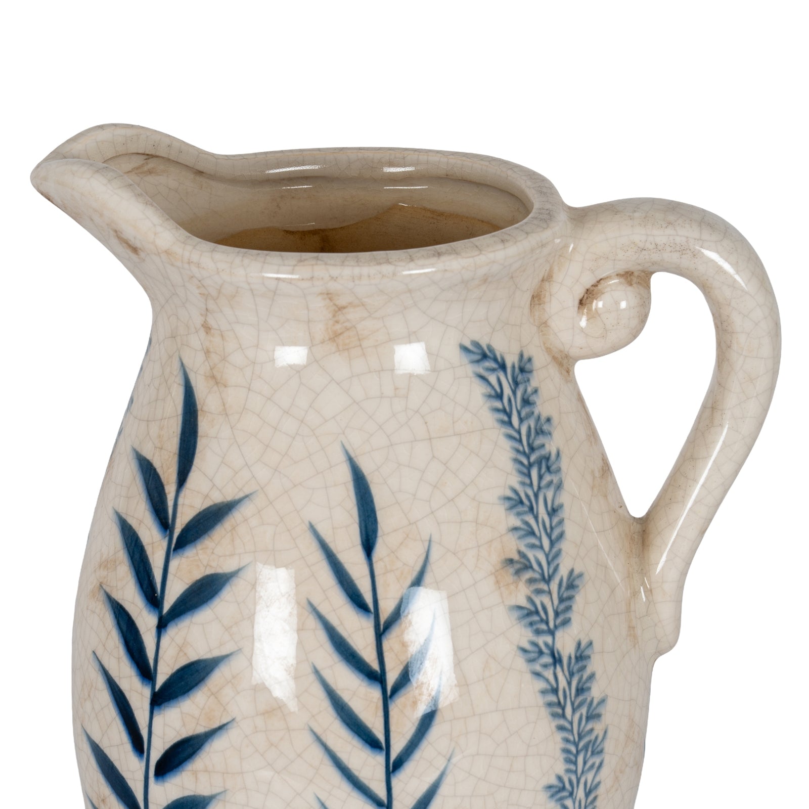 Indigo Inkleaf Large Ceramic Jug Vase