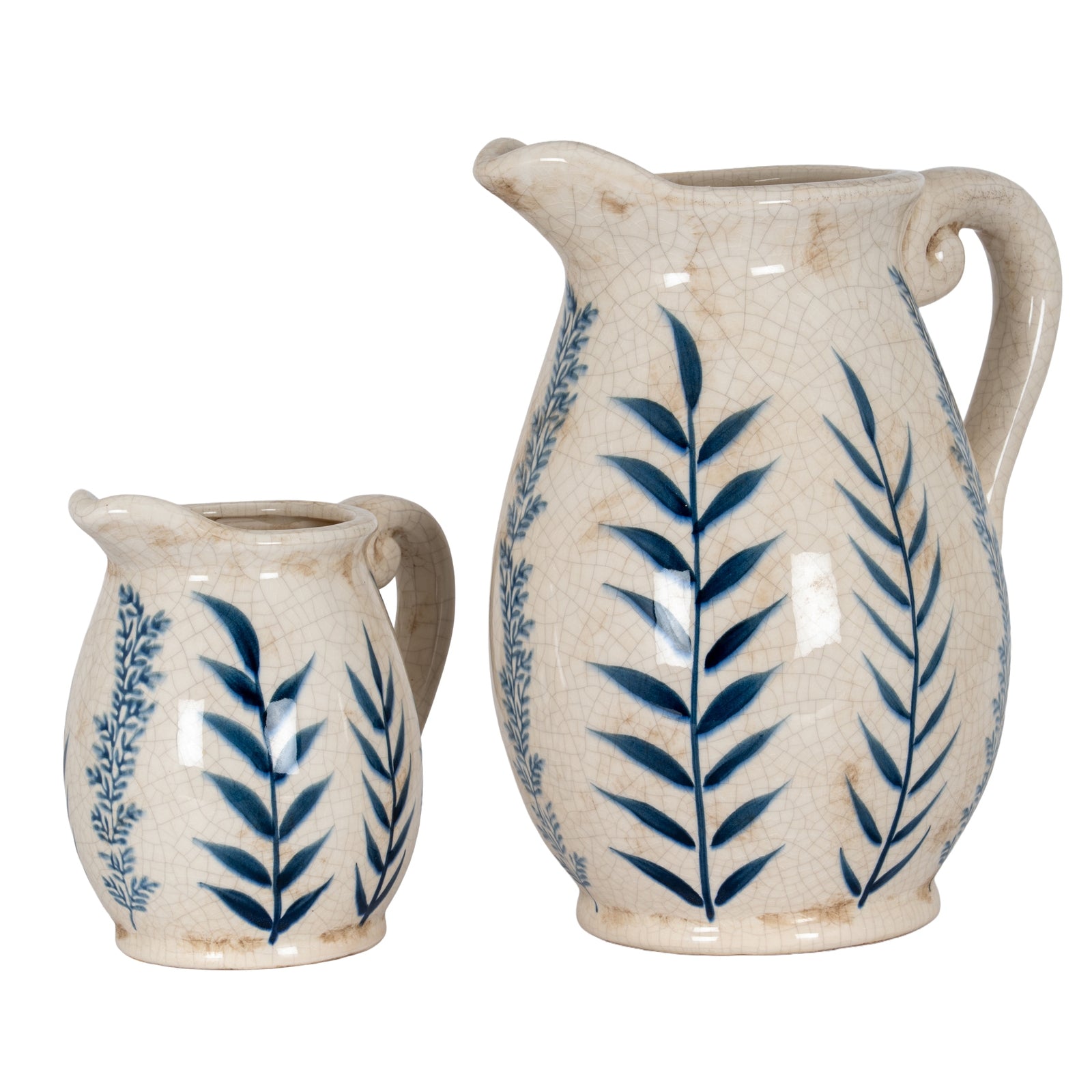 Indigo Inkleaf Large Ceramic Jug Vase