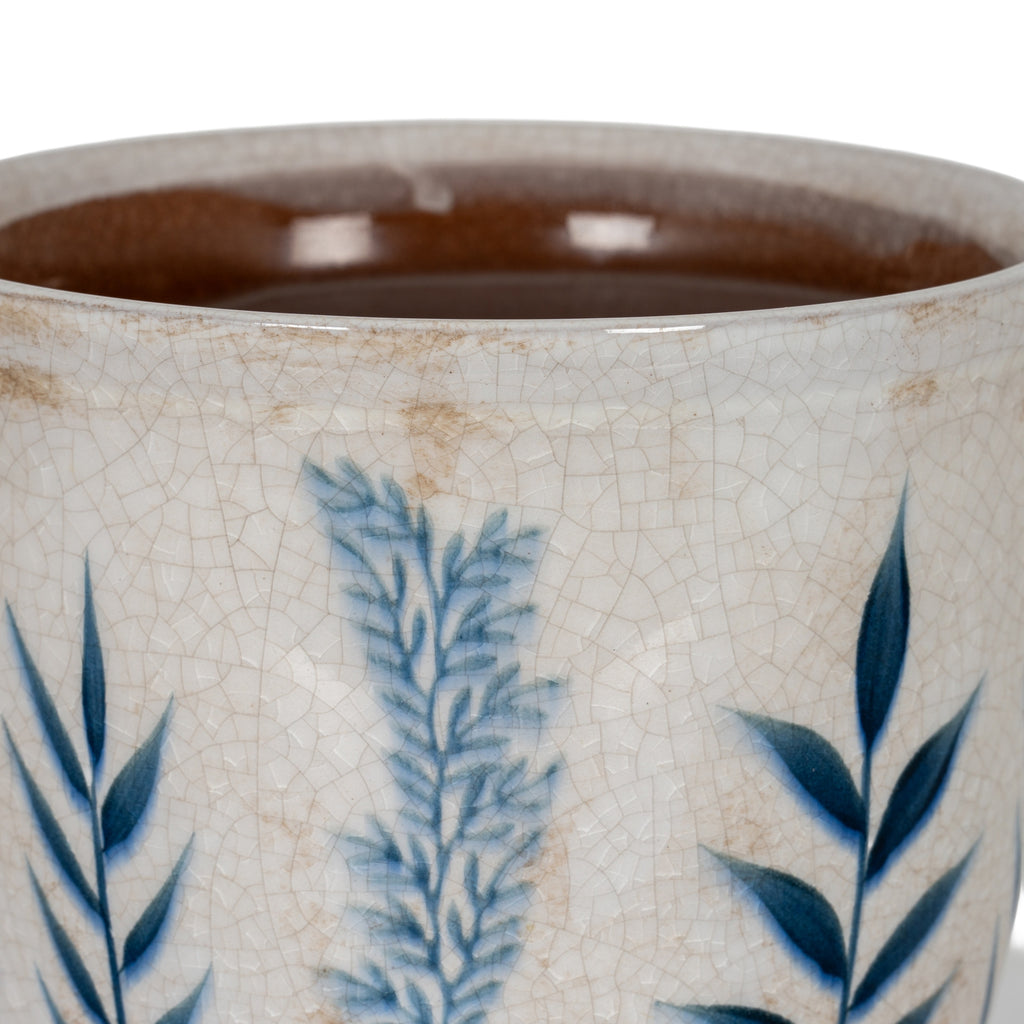 Indigo Inkleaf Small Ceramic Vase Planter