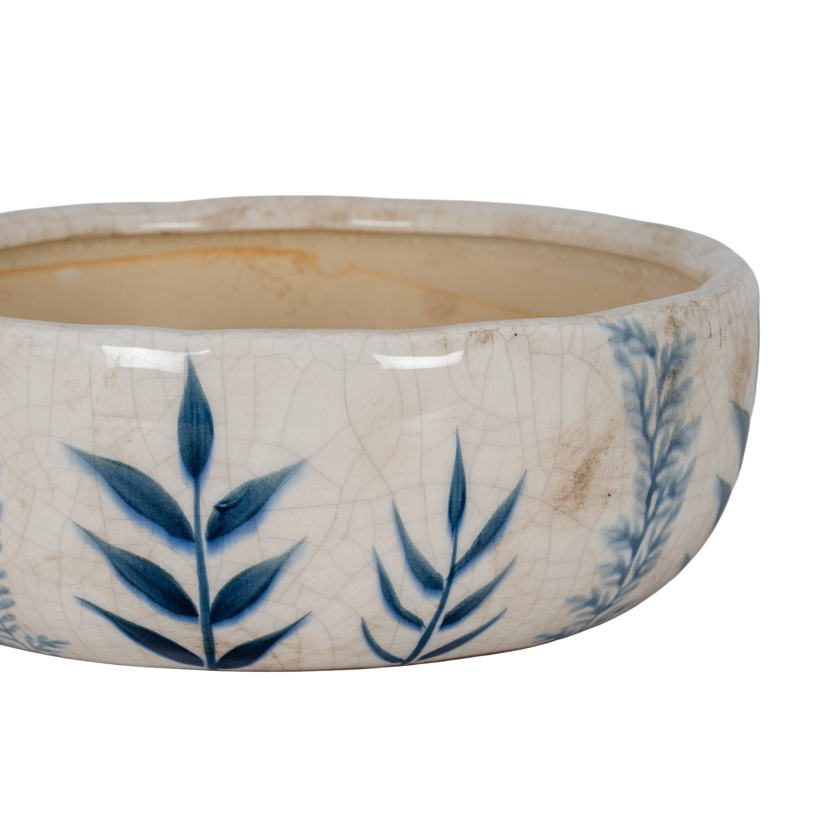 Indigo Inkleaf Small Ceramic Bowl Pot