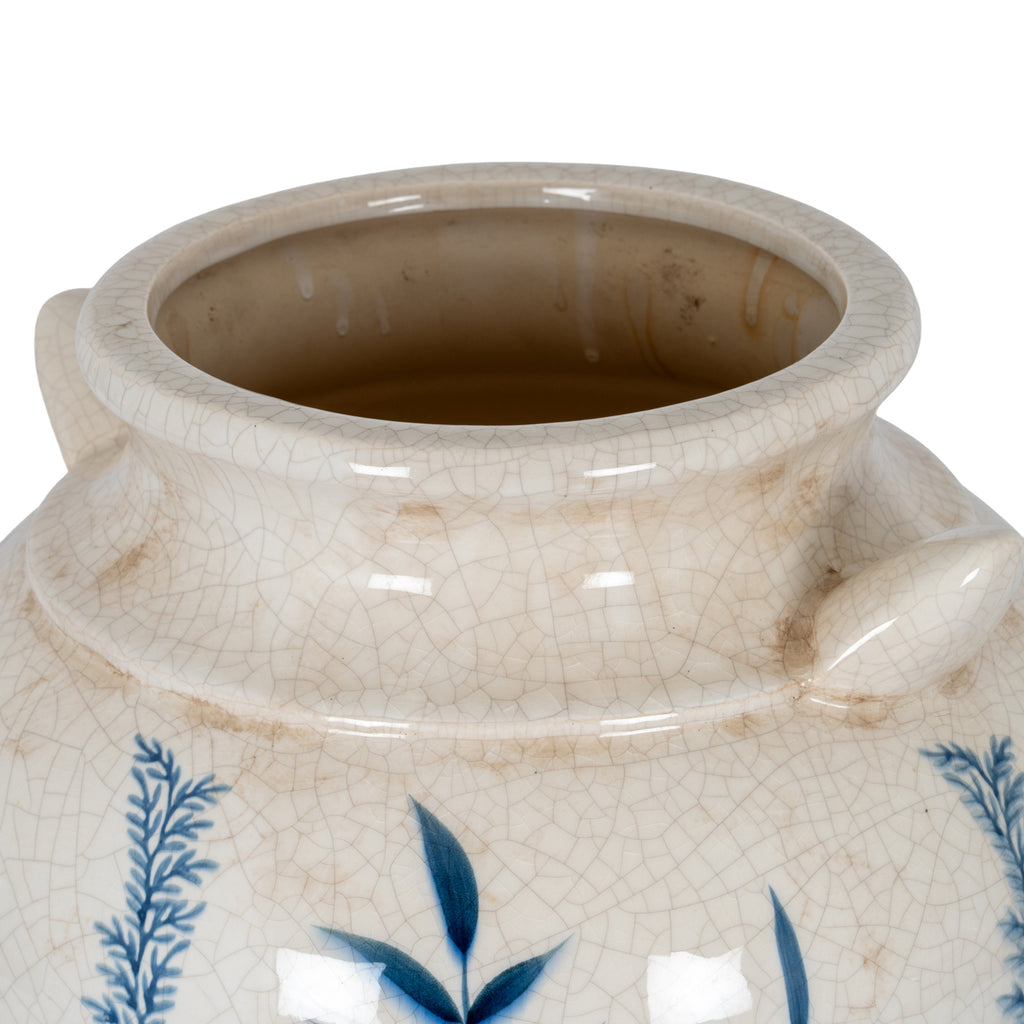 Indigo Inkleaf Ceramic Amphora Vase