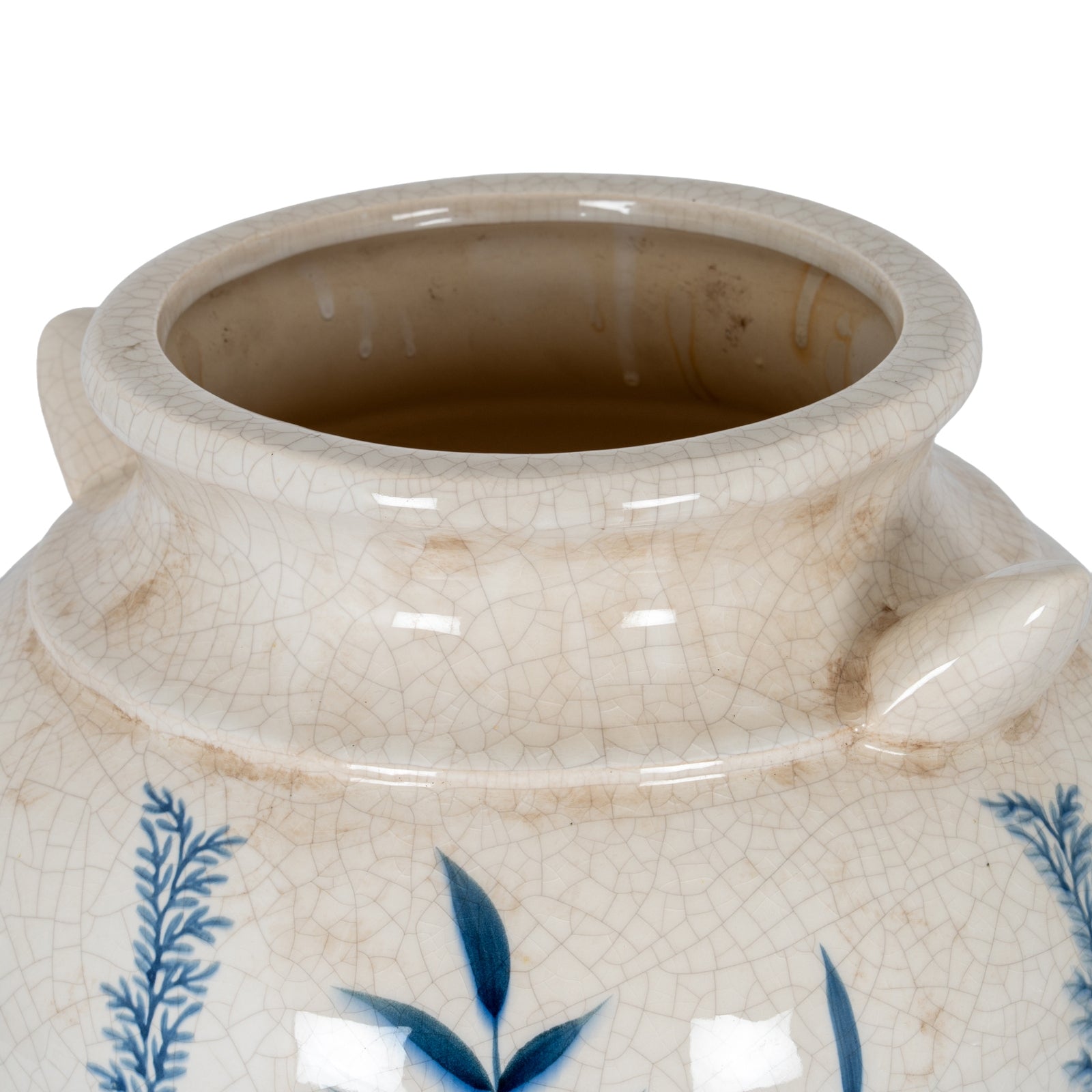 Indigo Inkleaf Ceramic Amphora Vase