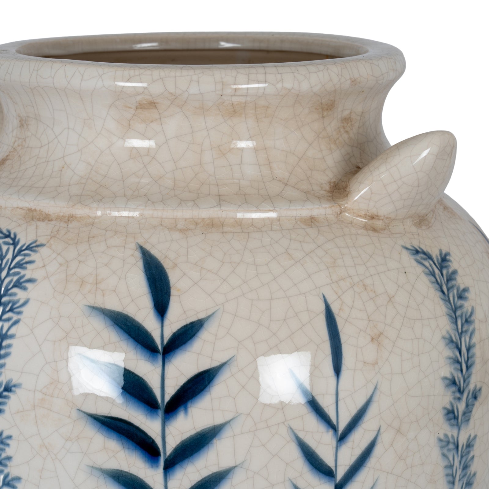 Indigo Inkleaf Ceramic Amphora Vase