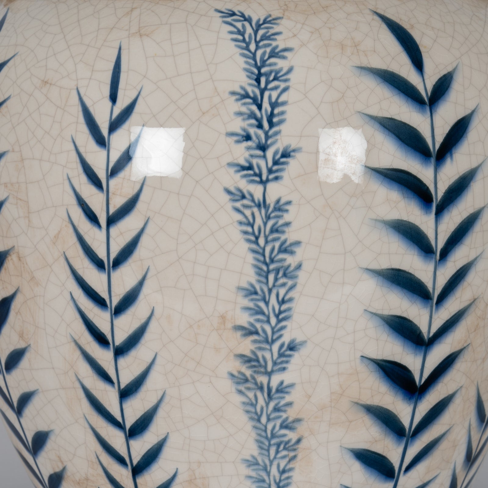 Indigo Inkleaf Ceramic Amphora Vase