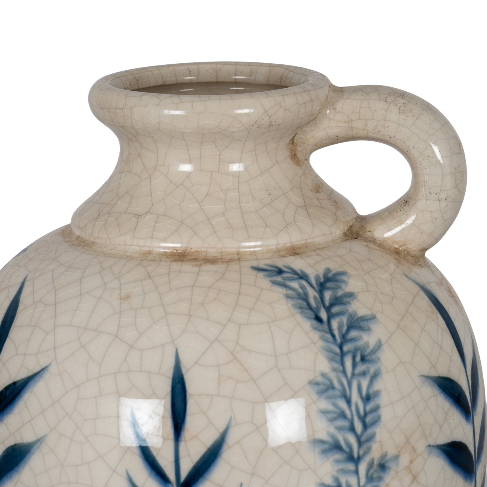 Indigo Inkleaf Ceramic Amphora Jug Vase